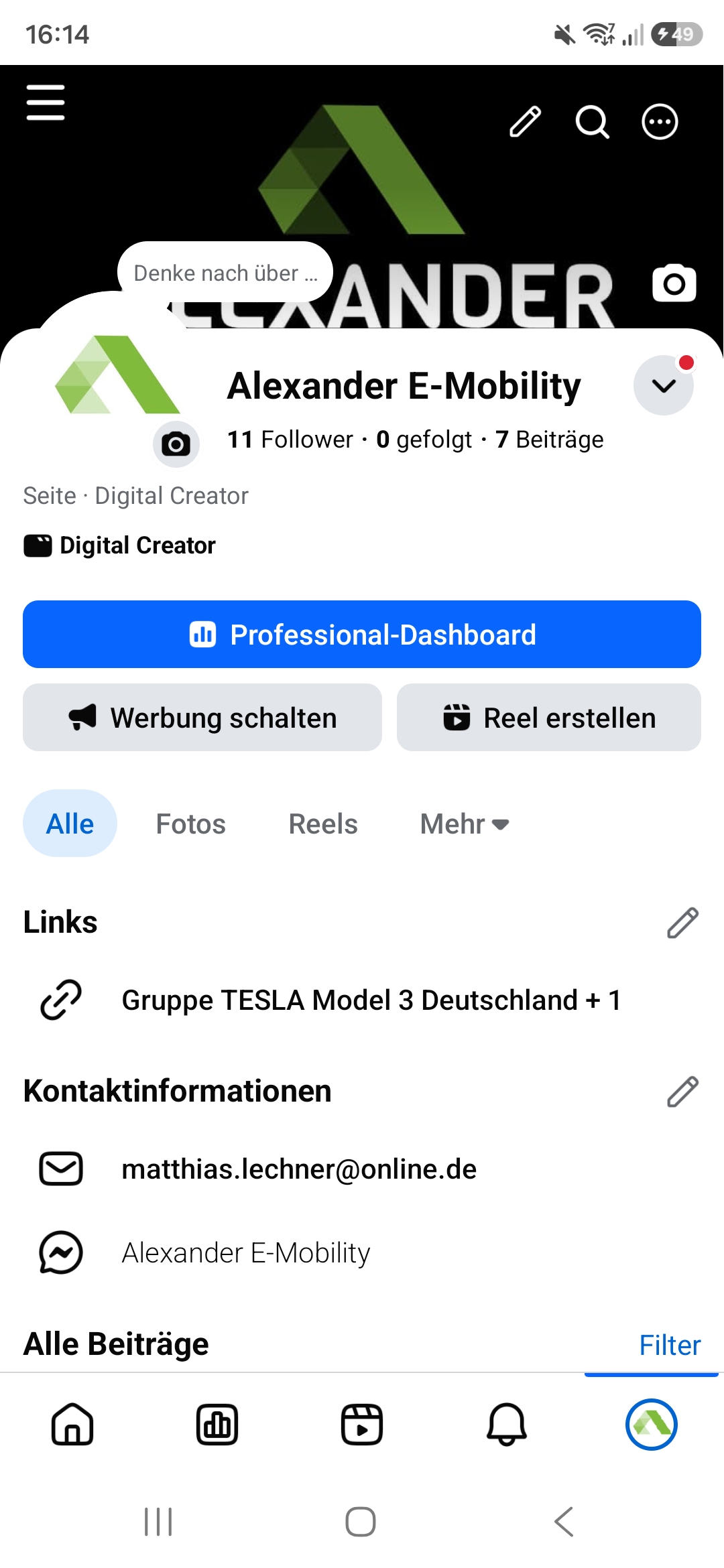 Alexander E-Mobility Facebook Seite